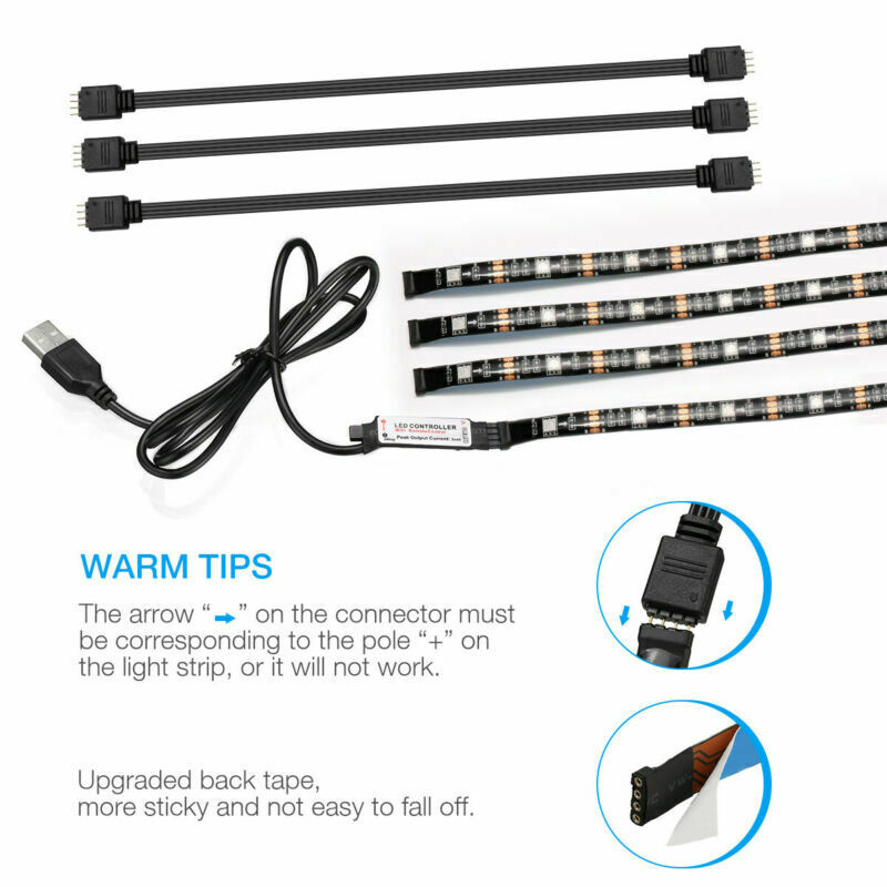 LED Strip Background Light Remote Kit For TV, Computer, Lamp (*editors note- Transform your game room or livingroom with simple fun LED lighting! Great for streamers.)