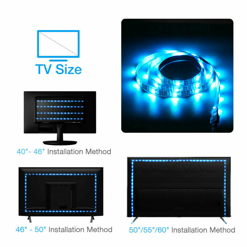 LED Strip Background Light Remote Kit For TV, Computer, Lamp (*editors note- Transform your game room or livingroom with simple fun LED lighting! Great for streamers.)