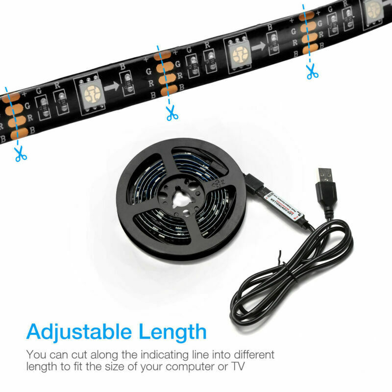 LED Strip Background Light Remote Kit For TV, Computer, Lamp (*editors note- Transform your game room or livingroom with simple fun LED lighting! Great for streamers.)