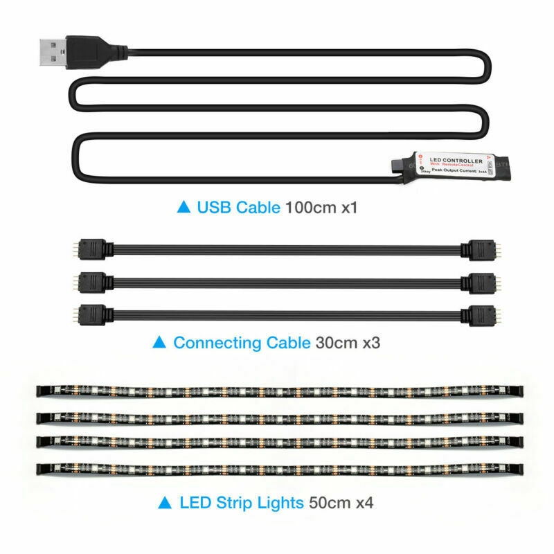 LED Strip Background Light Remote Kit For TV, Computer, Lamp (*editors note- Transform your game room or livingroom with simple fun LED lighting! Great for streamers.)