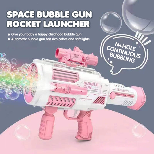 #6 Bubble Gun Rocket Launcher - Kids Toy Rocket Soap Bubble Machine Guns Automatic Blower Portable Pomperos Toy For Children Gift