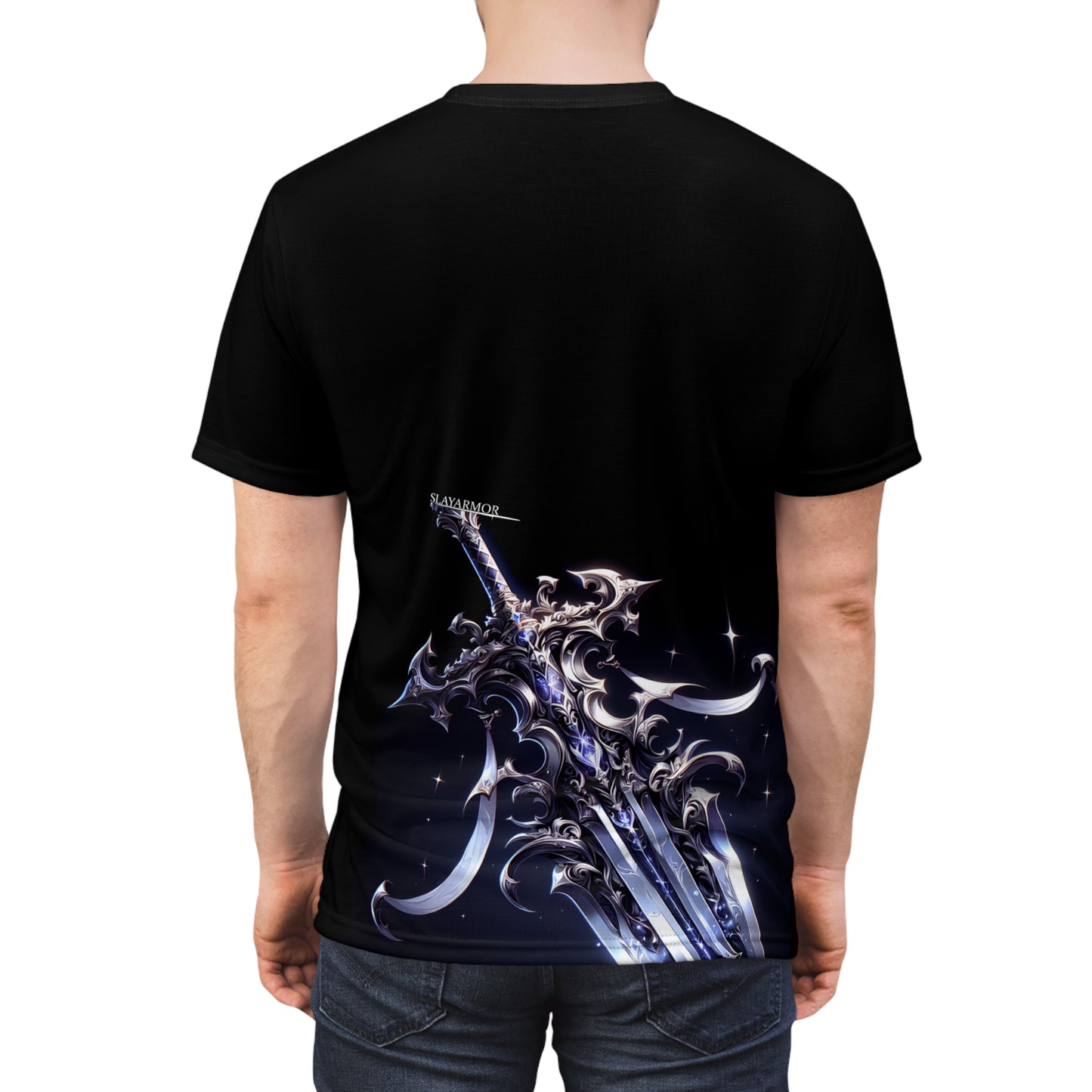 First Edition SlayArmor T-Shirt, Warrior Clothing, Fantasy Broadsword Design.